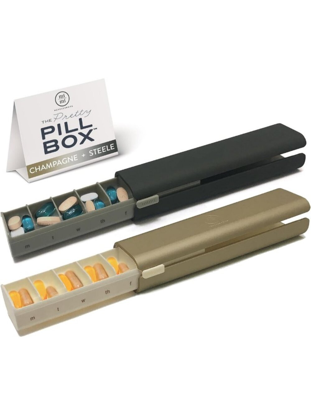 Stylish 7-Day Pill Organizer Combo - Modern Design for Daily & Travel Use